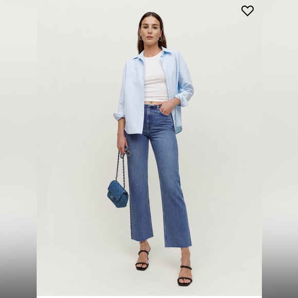 Reformation Mariah cut off waistband straight leg jeans - Picture 1 of 5